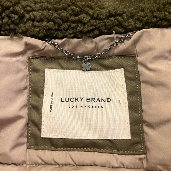 LUCKY BRAND Olive Hooded Women's Jacket SIZE L - Picture 4 of 6
